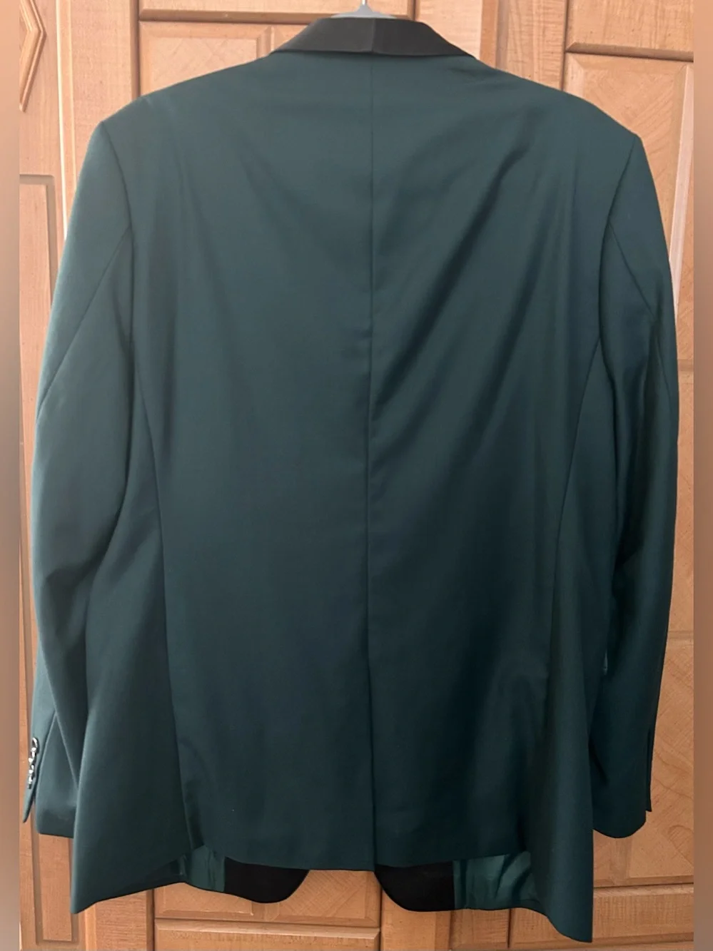 Men's Dark Green Tuxedo Blazer with Black Satin Lapel